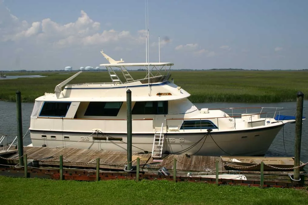 58-foot Hatteras motor yacht after a full refit by the Donnelly Yachts service team in Savannah